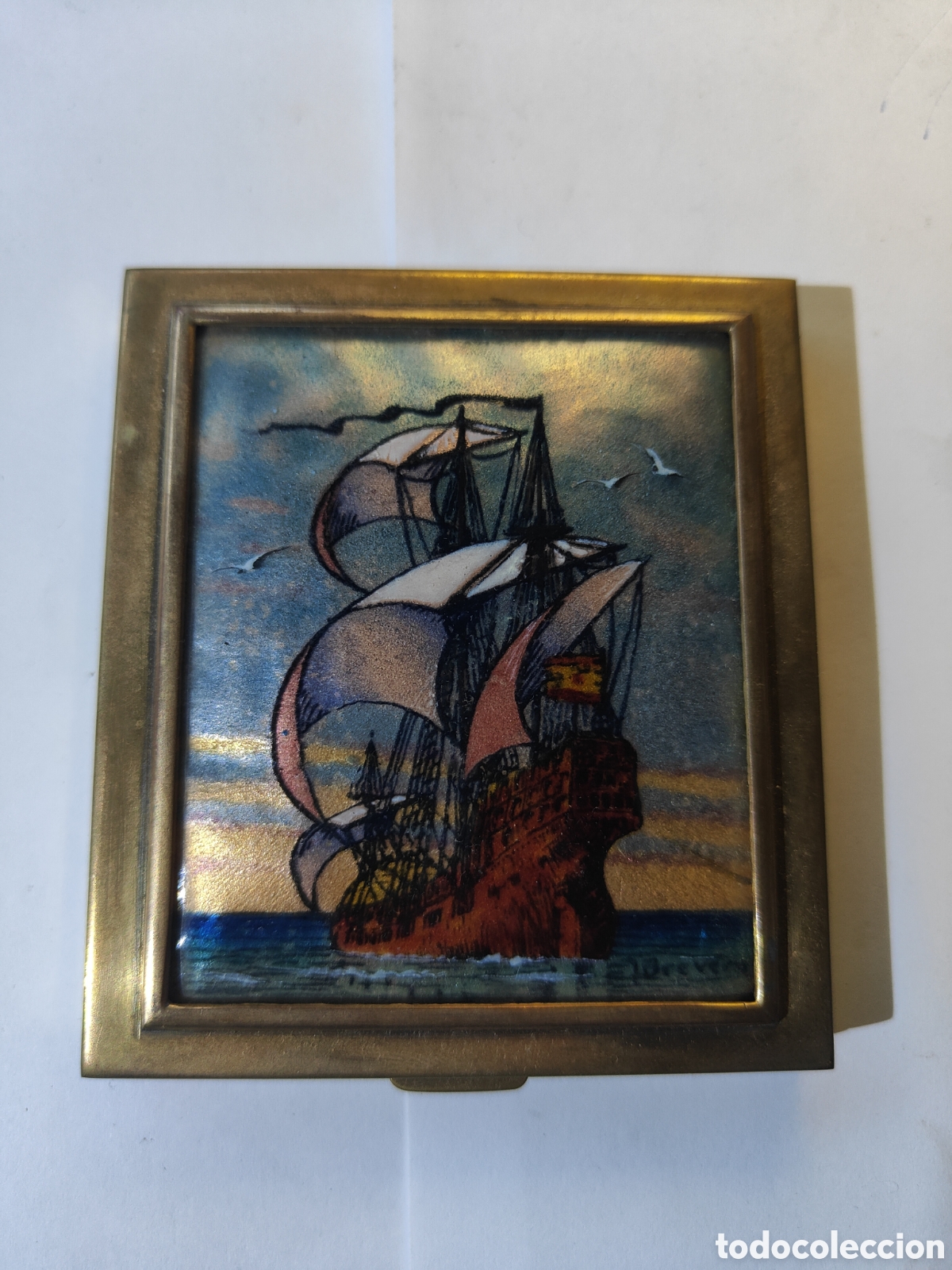 Antig&uuml;edades: ANTIGUA POLVERA CON BARCO - Foto 1