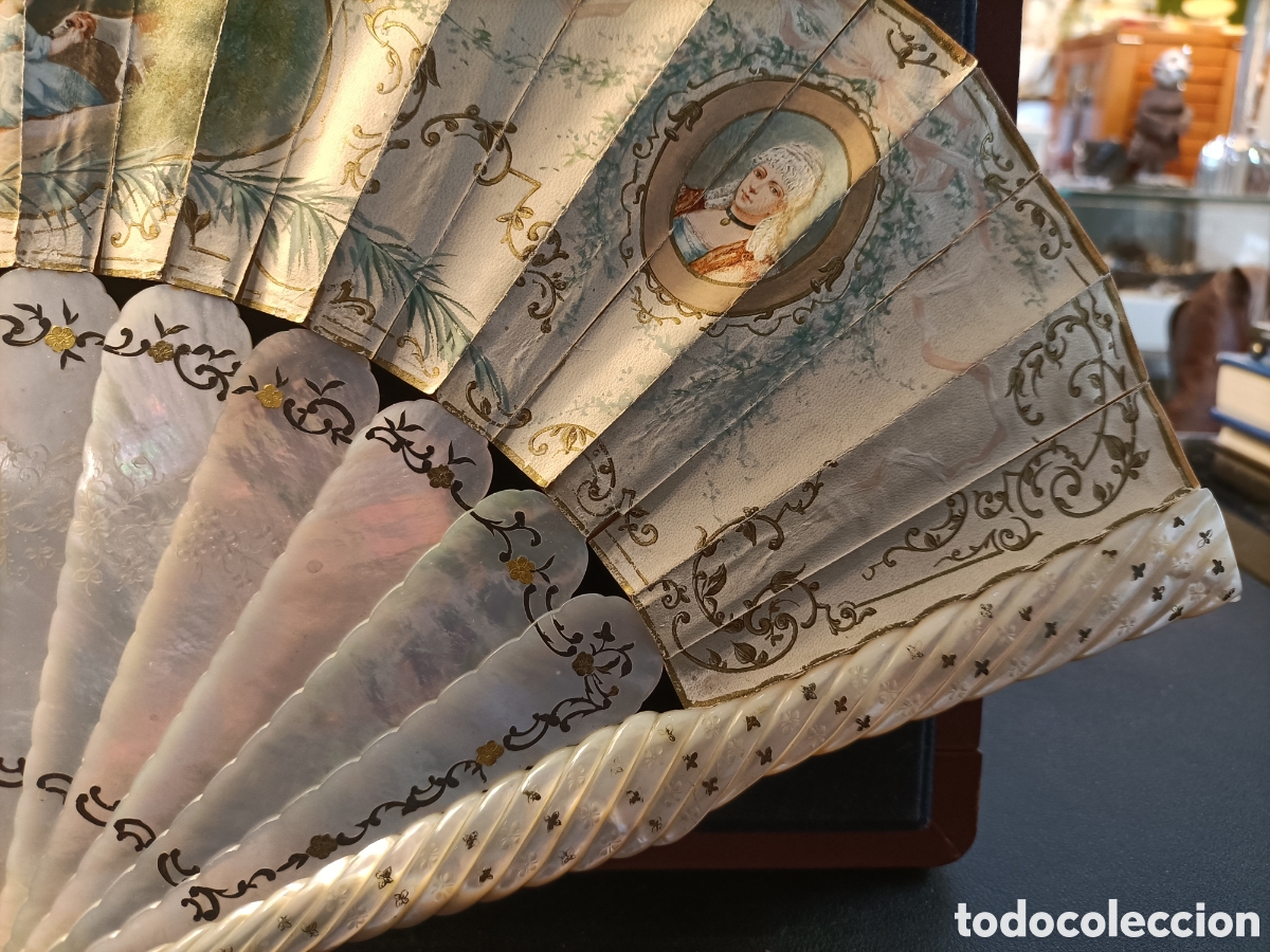Antig&uuml;edades: Abanico de n&aacute;car del XIX. - Foto 5