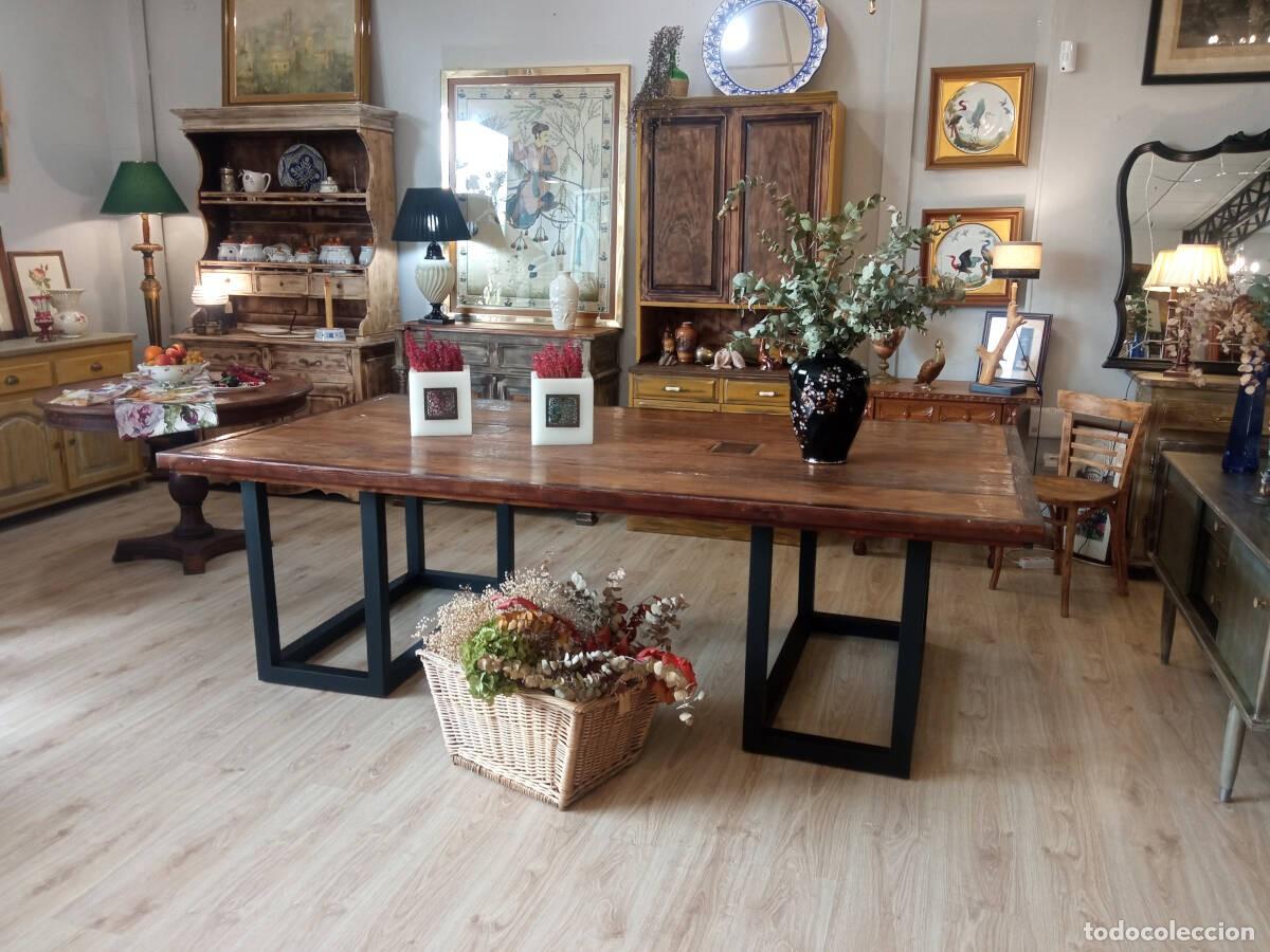 Antig&uuml;edades: Mesa de comedor port&oacute;n antiguo de roble - Foto 1