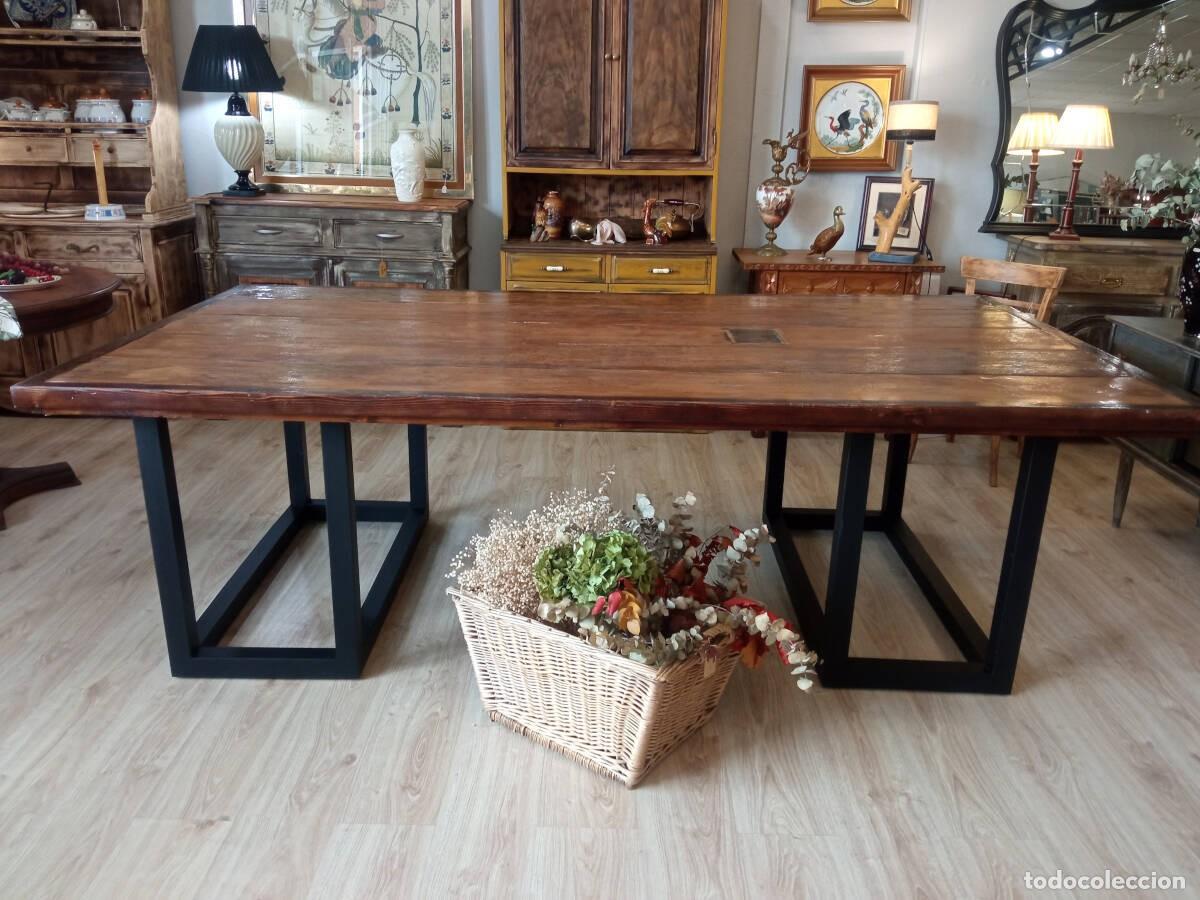 Antig&uuml;edades: Mesa de comedor port&oacute;n antiguo de roble - Foto 2