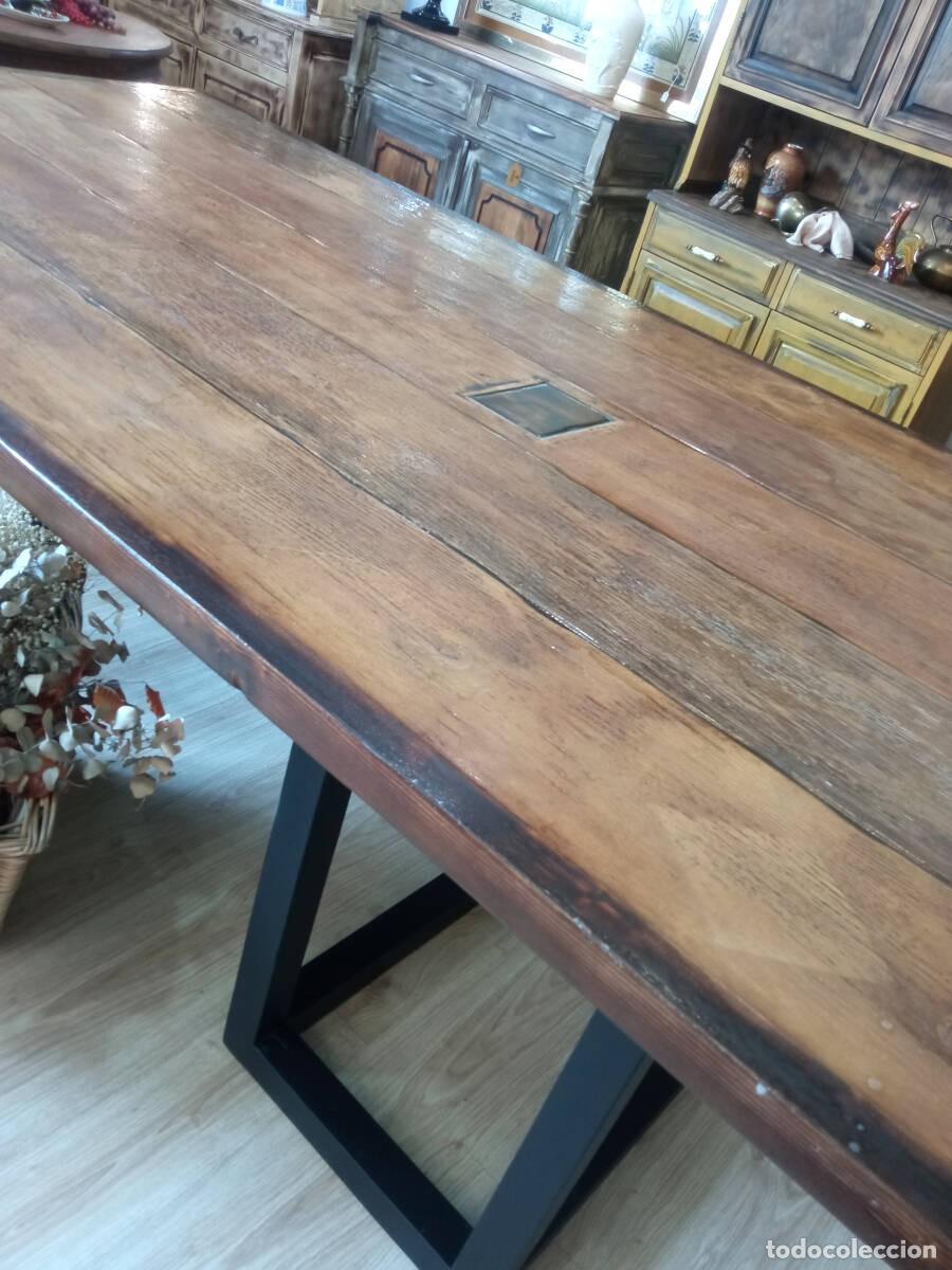 Antig&uuml;edades: Mesa de comedor port&oacute;n antiguo de roble - Foto 3