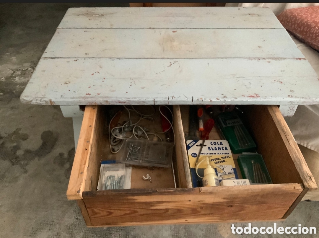 Antig&uuml;edades: Lote de 3 mesas de madera peque&ntilde;as - Foto 6