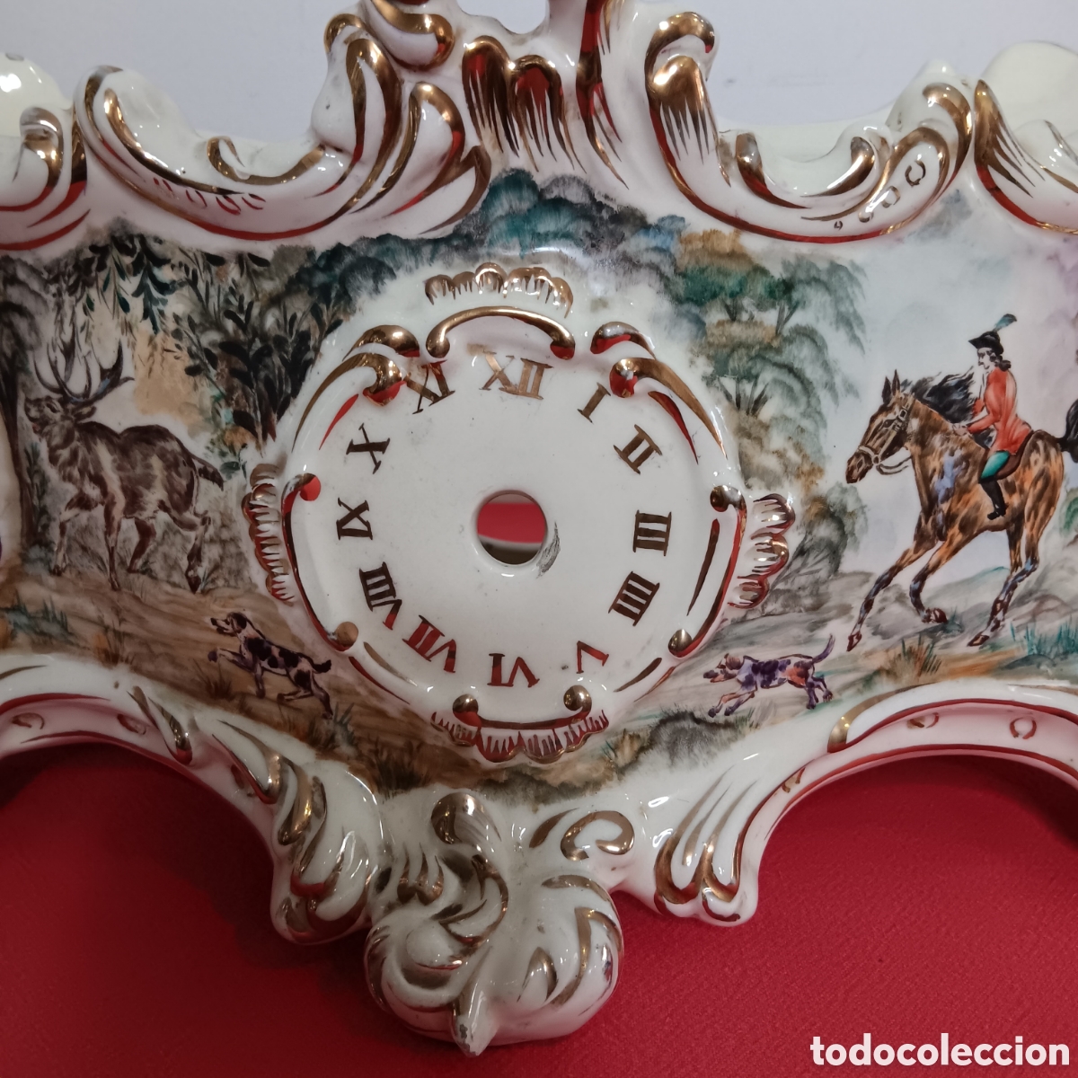 Antig&uuml;edades: BASE DE RELOJ DE PORCELANA - Foto 2