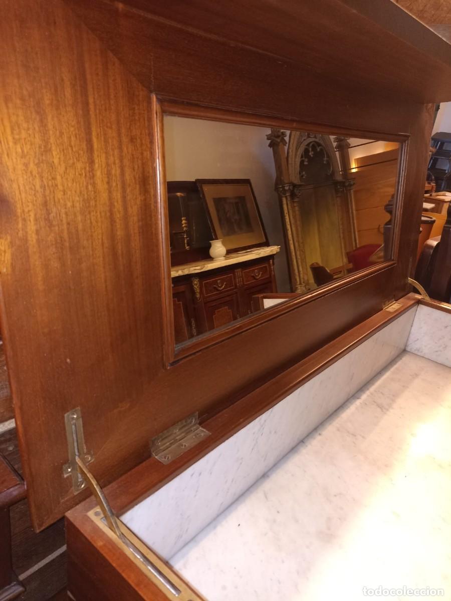 Antig&uuml;edades: COMODA TOCADOR EN MADERA DE CAOBA Y SOBRE DE MARMOL RESTAURADA - Foto 4