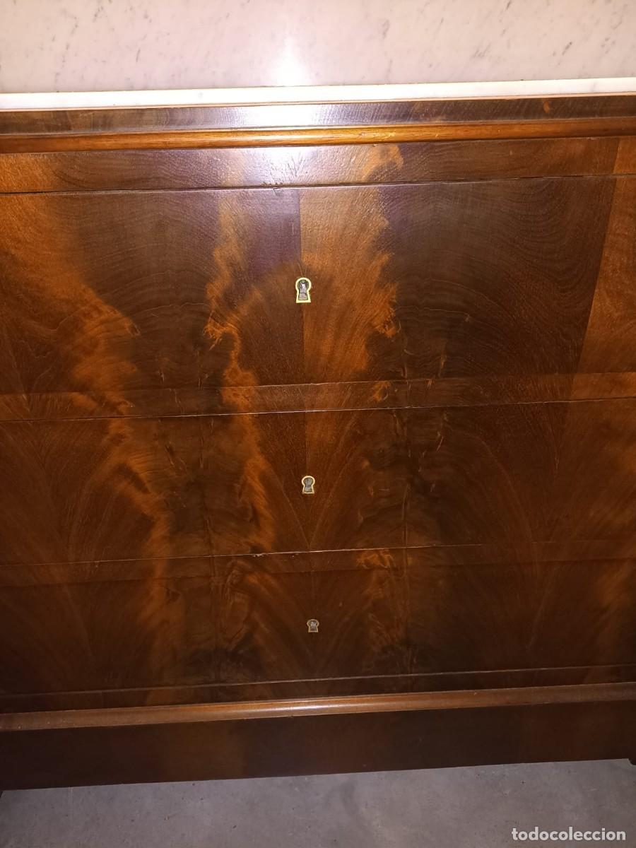 Antig&uuml;edades: COMODA TOCADOR EN MADERA DE CAOBA Y SOBRE DE MARMOL RESTAURADA - Foto 5