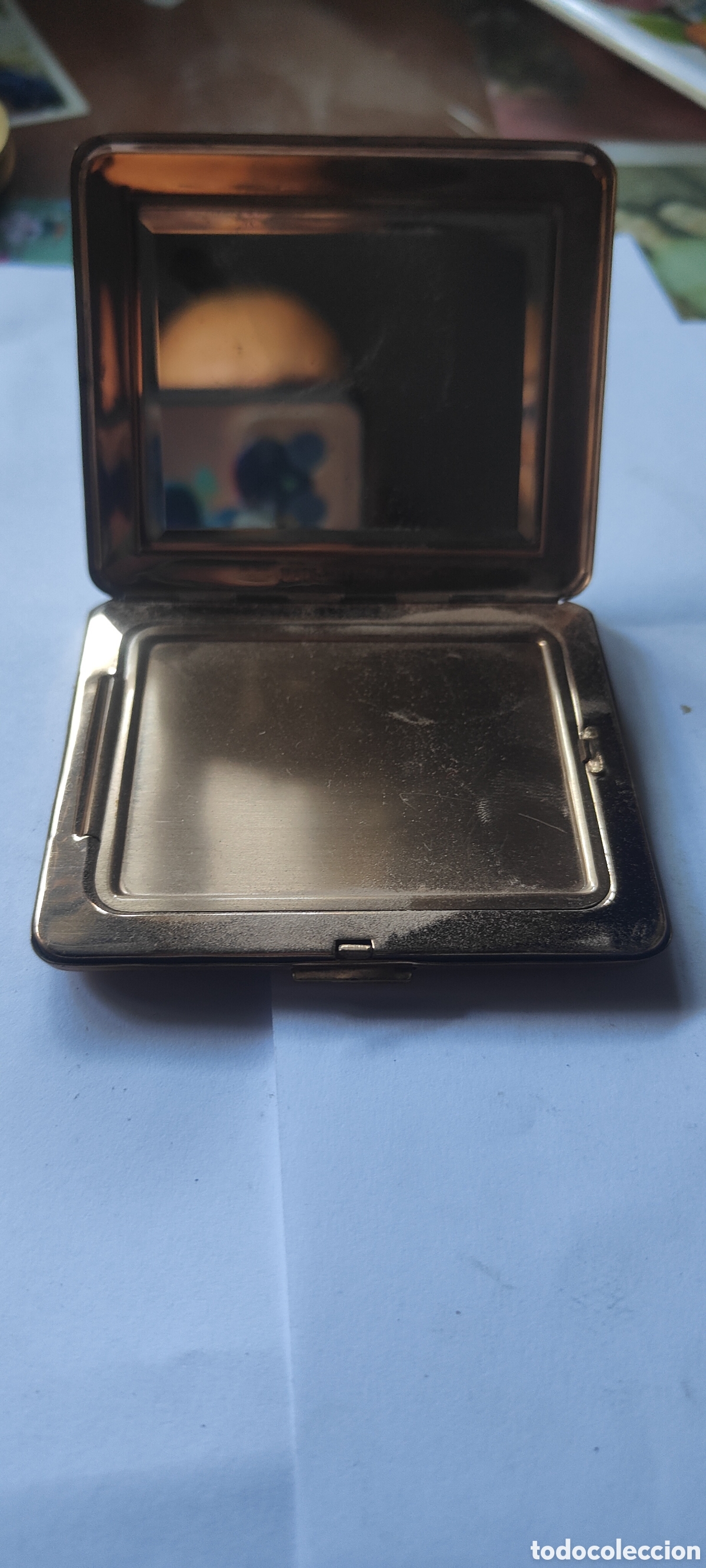 Antig&uuml;edades: ANTIGUA POLVERA METALICA RECTANGULAR - Foto 2