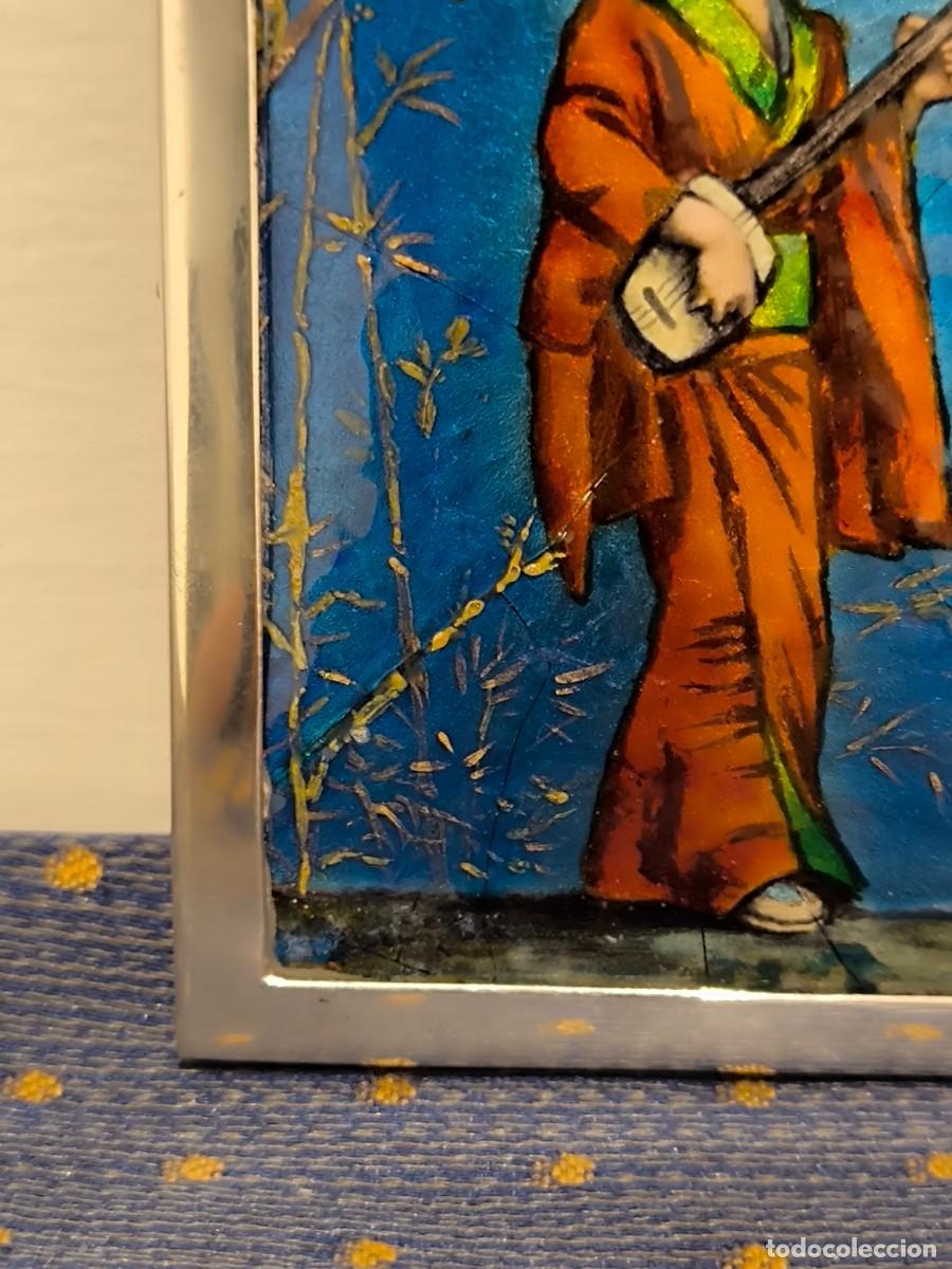 Antig&uuml;edades: ESMALTE ASIATICO CON MARCO EN PLATA - Foto 6