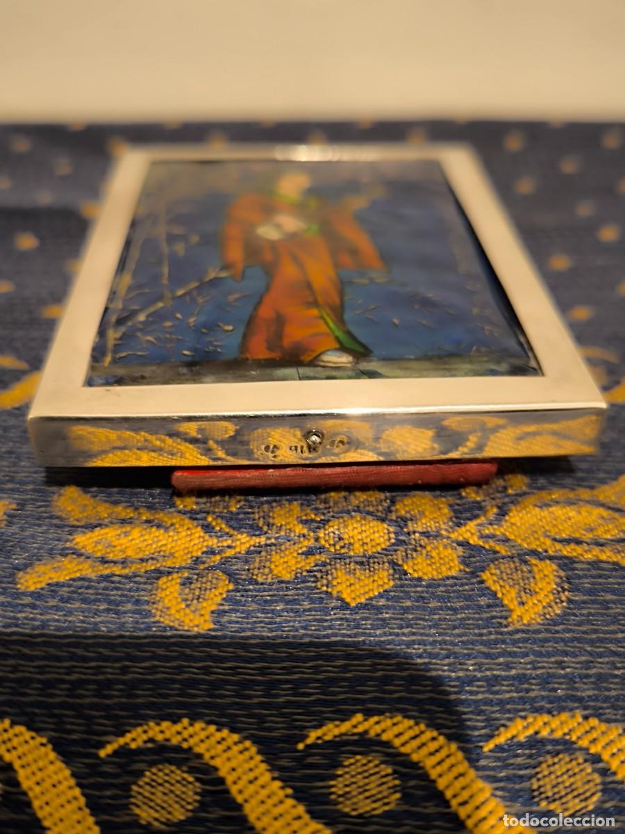 Antig&uuml;edades: ESMALTE ASIATICO CON MARCO EN PLATA - Foto 11
