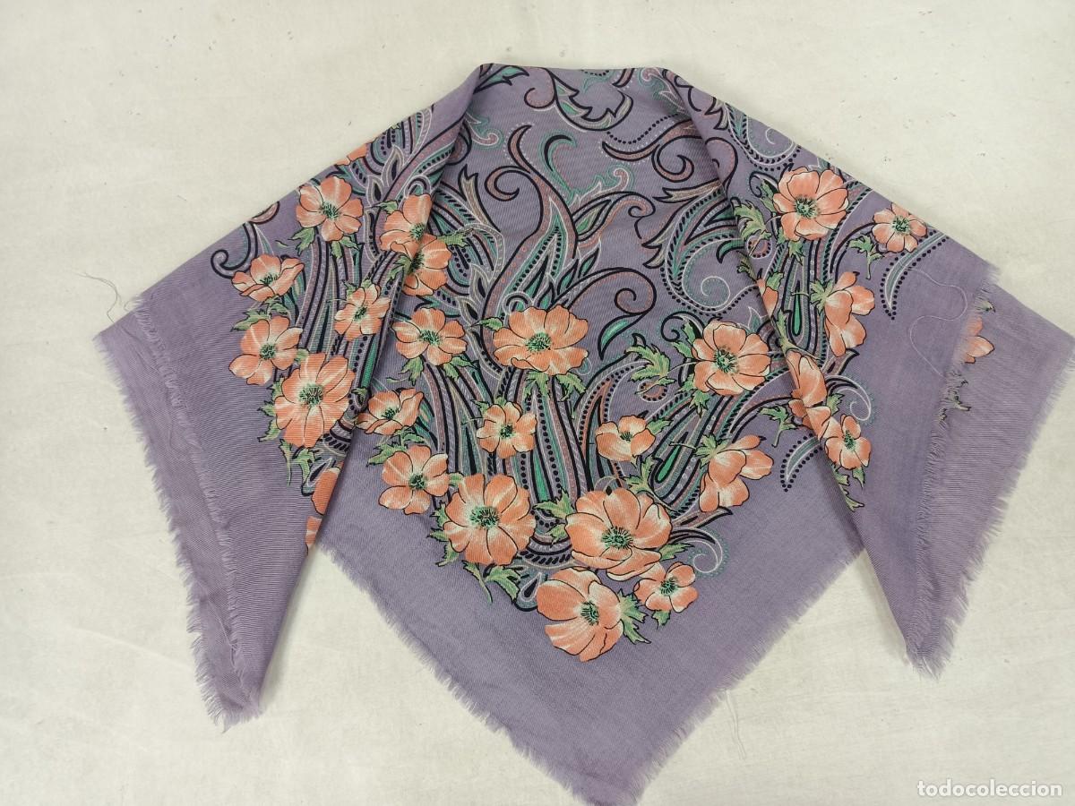 Antig&uuml;edades: Pa&ntilde;uelo de merino morado - Foto 1