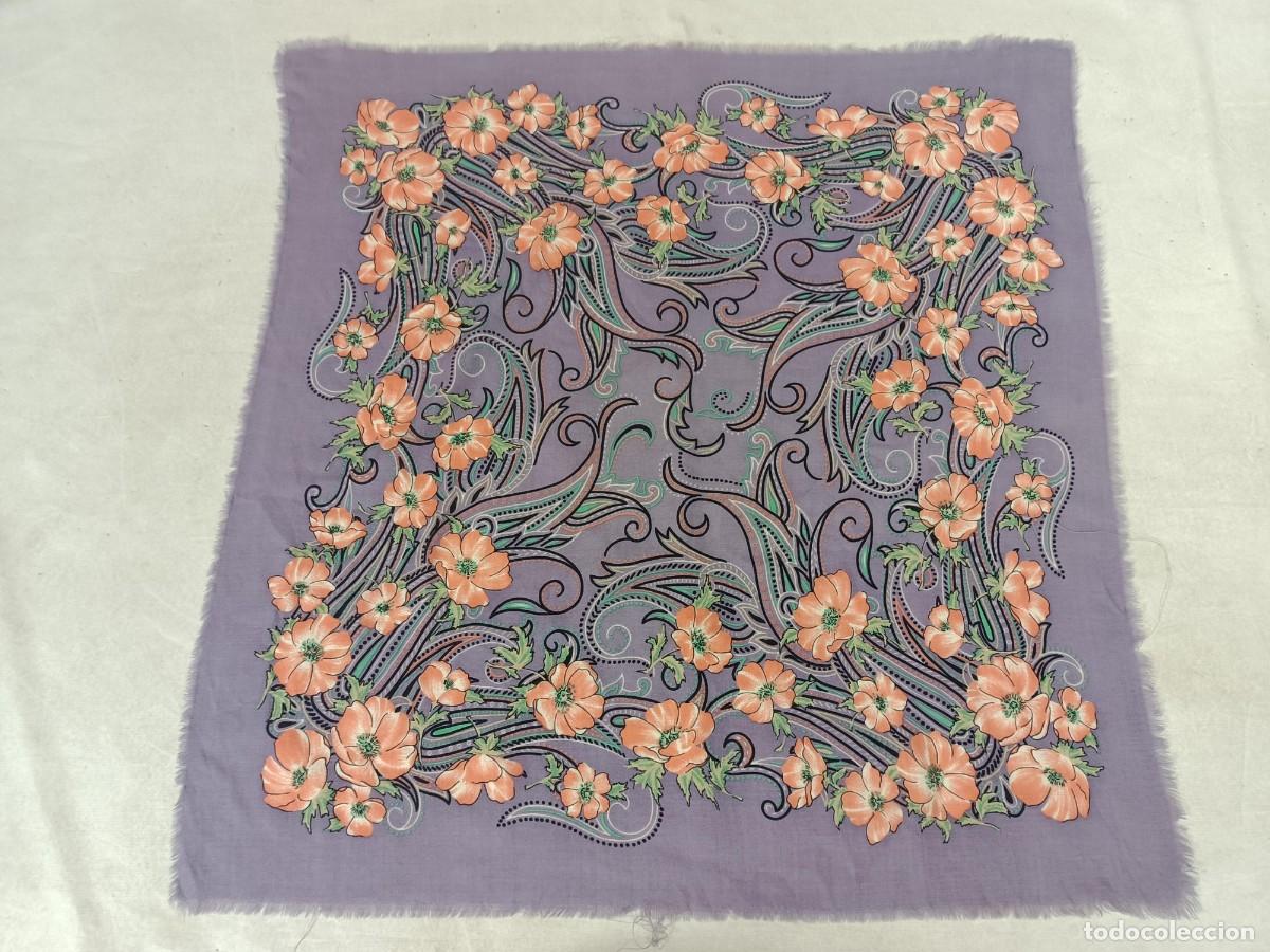 Antig&uuml;edades: Pa&ntilde;uelo de merino morado - Foto 4