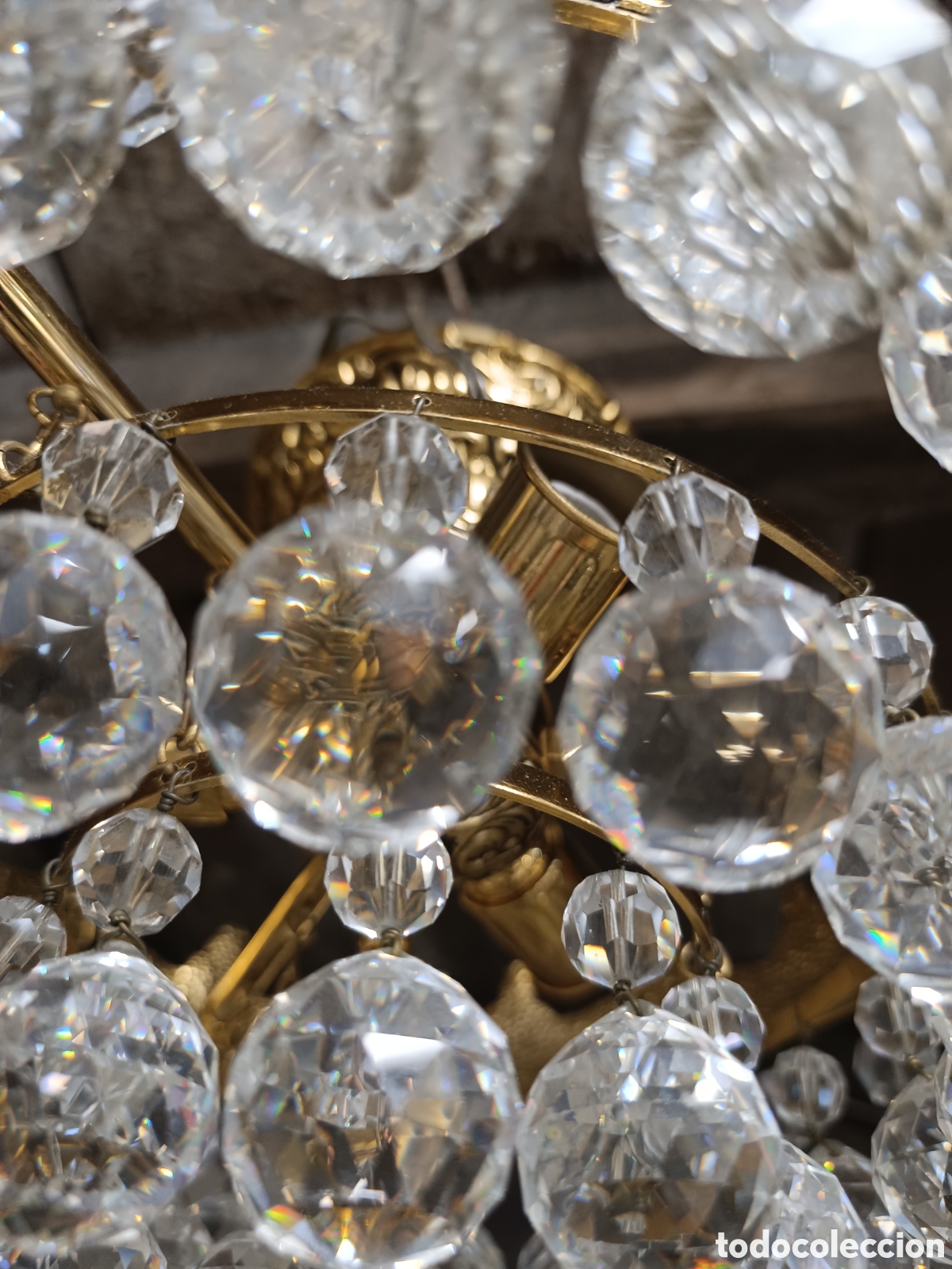 Antig&uuml;edades: Lampara de bolas de cristal - Foto 2