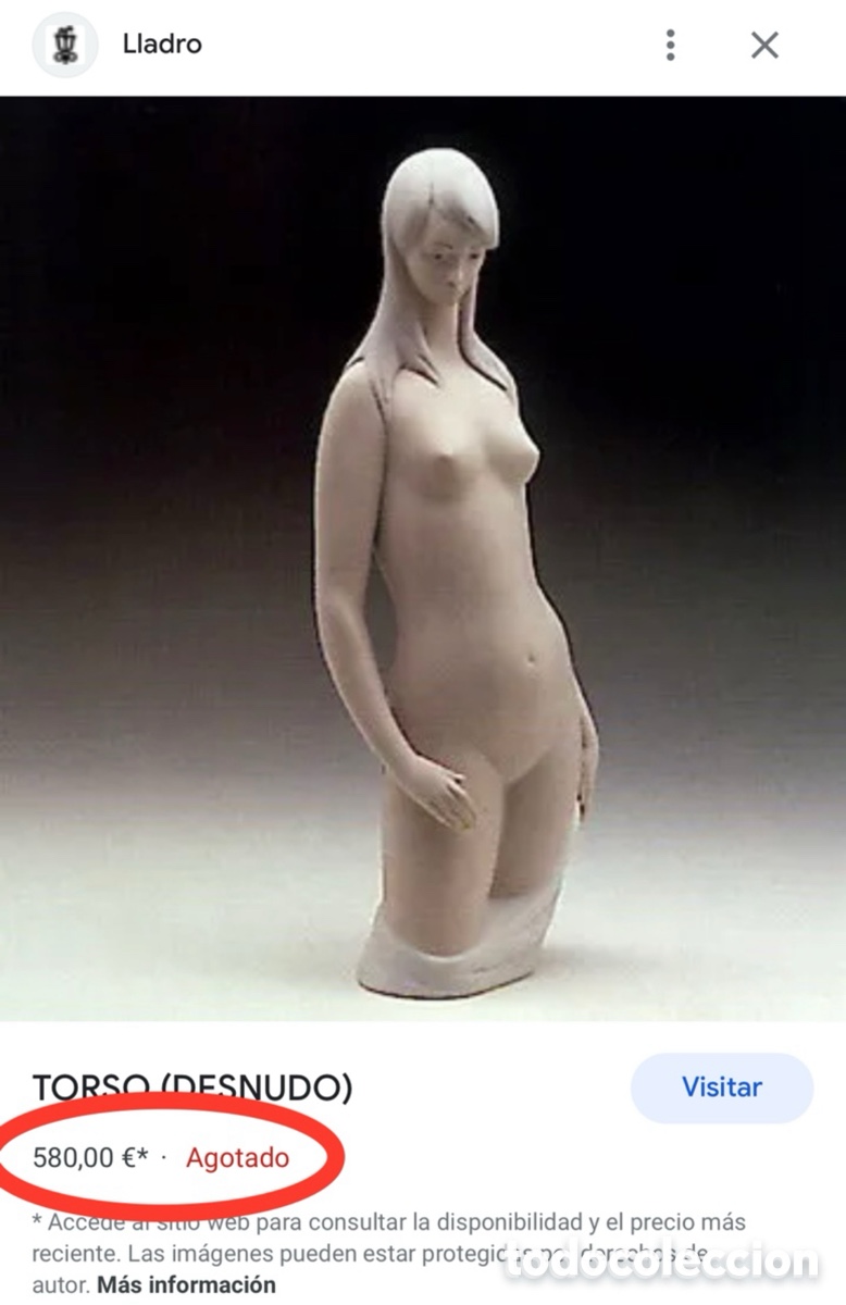 Antig&uuml;edades: REF: 01014512 &ldquo;TORSO DESNUDO&rdquo; LLADR&Oacute; - Foto 10