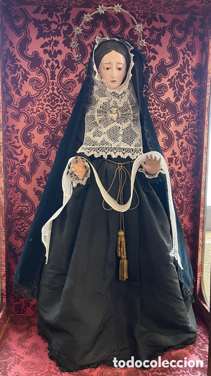 Antig&uuml;edades: Capipota virgen dolorosa 80CMS - Foto 2