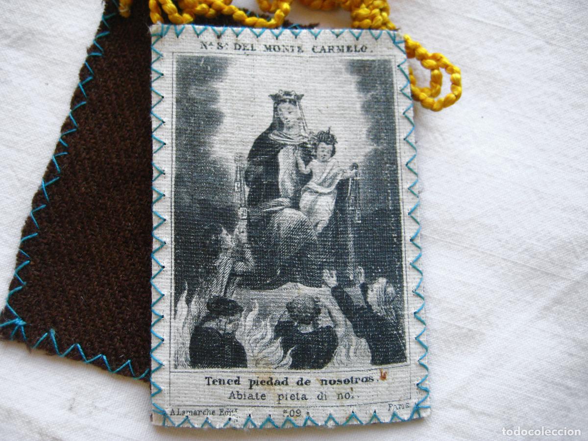 Antig&uuml;edades: ANTIGUO ESCAPULARIO DE LA VIRGEN DEL CARMEN - Foto 2