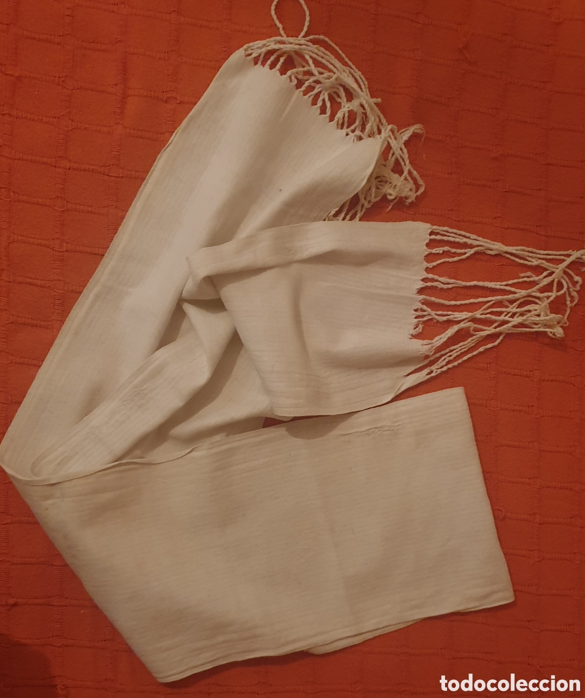 Antig&uuml;edades: FAJA ALGODON COLOR BLANCO - Foto 1