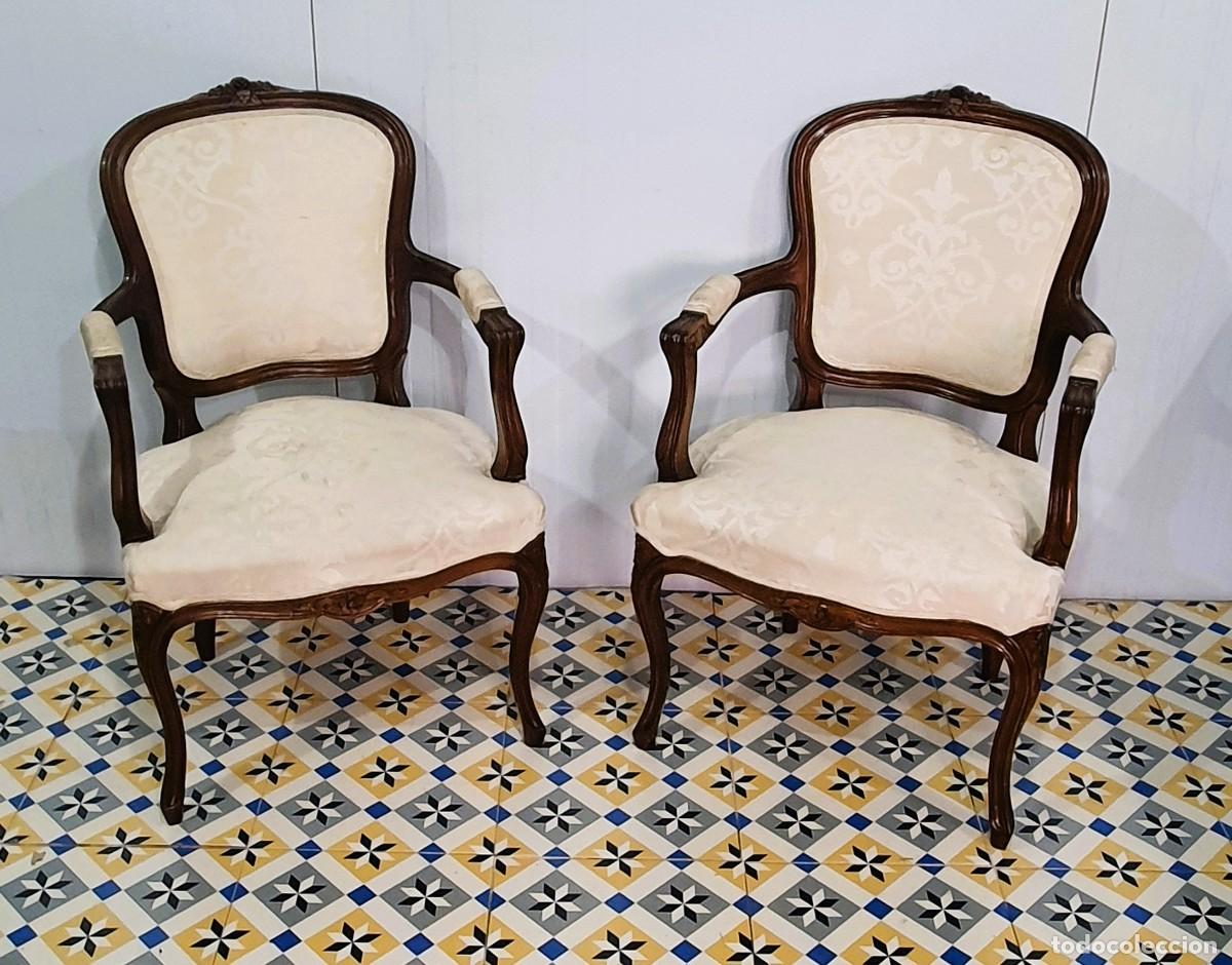 Antig&uuml;edades: Pareja de sillones estilo Luis XV - Foto 2