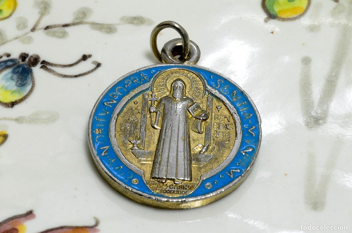 Antig&uuml;edades: MEDALLA DE SAN BENITO ESMALTADA - Foto 2