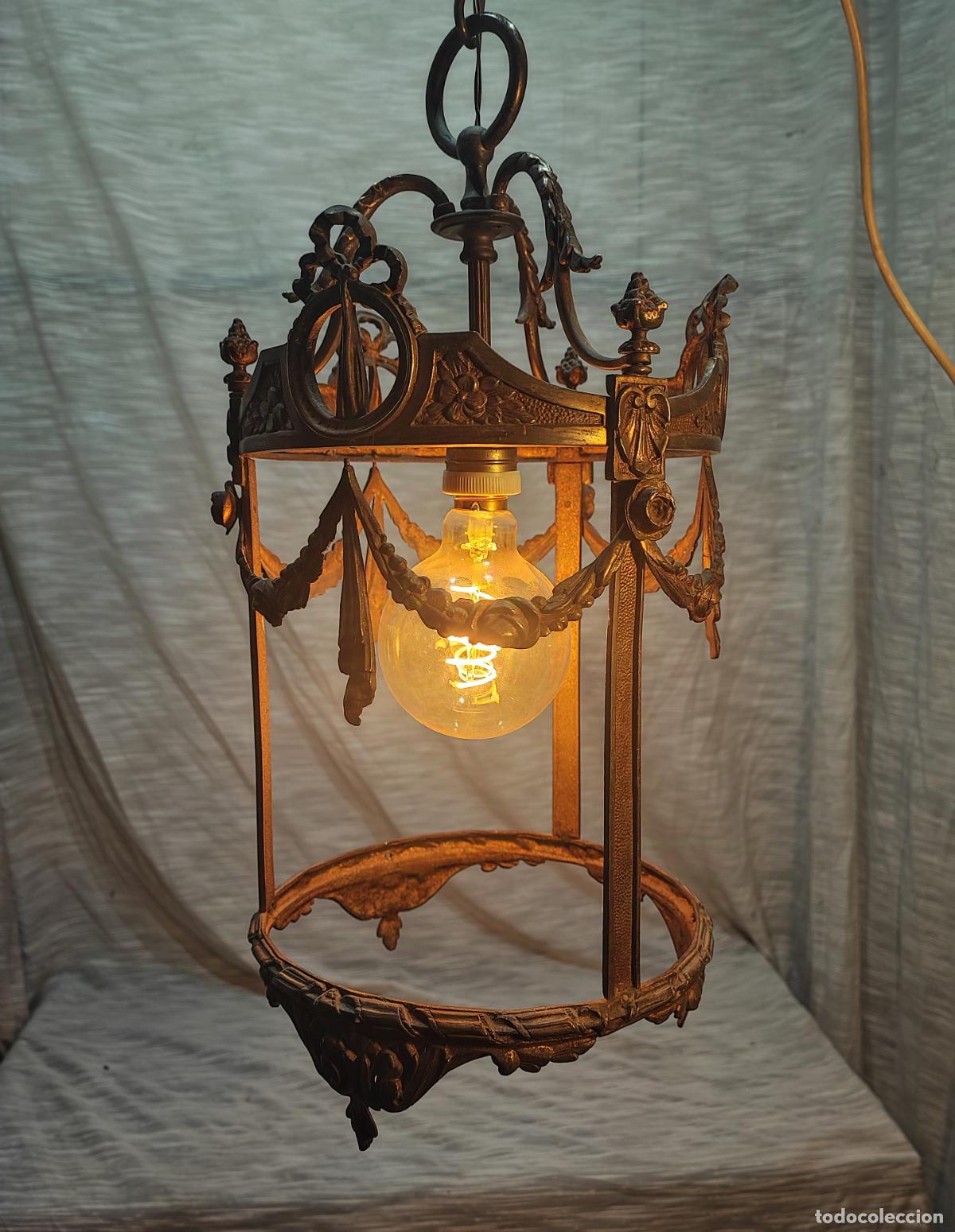 Antig&uuml;edades: EXCELENTE FAROL DE BRONCE - Foto 2