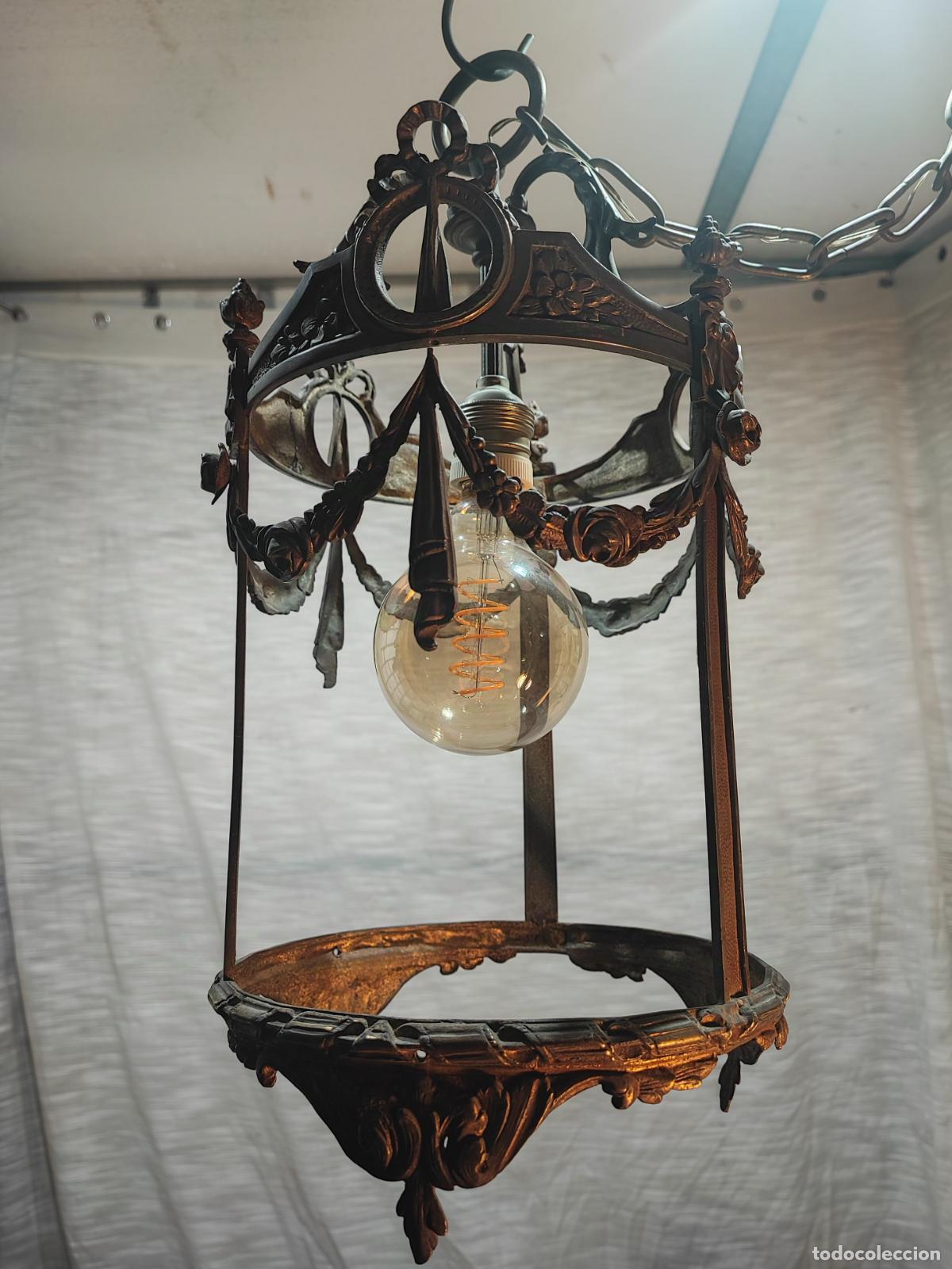 Antig&uuml;edades: EXCELENTE FAROL DE BRONCE - Foto 4