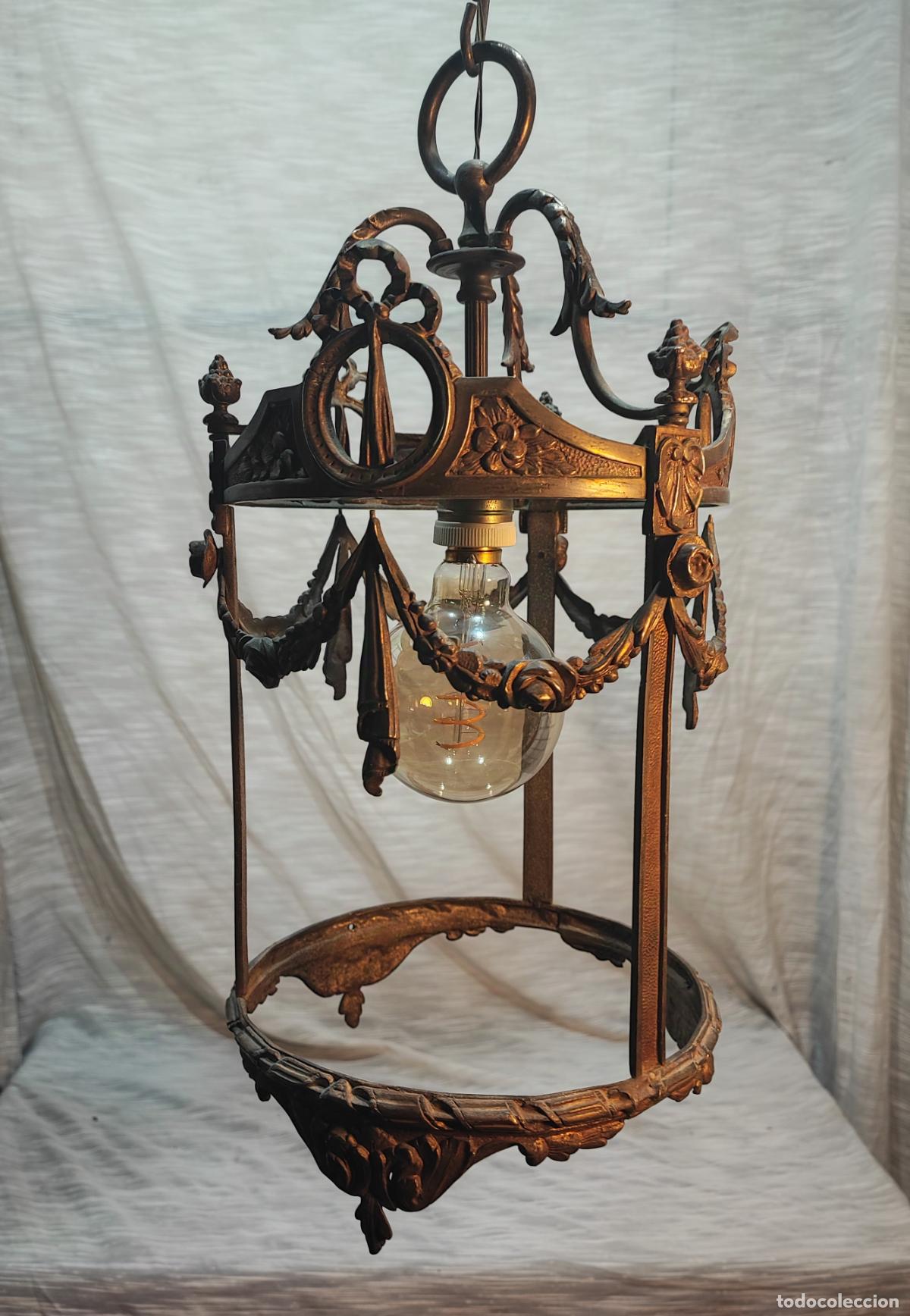 Antig&uuml;edades: EXCELENTE FAROL DE BRONCE - Foto 5