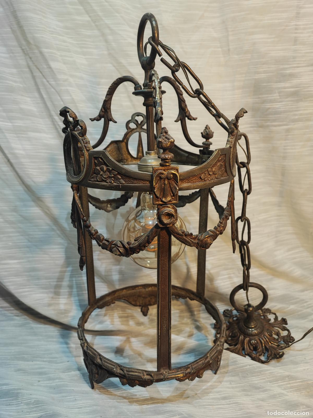 Antig&uuml;edades: EXCELENTE FAROL DE BRONCE - Foto 6
