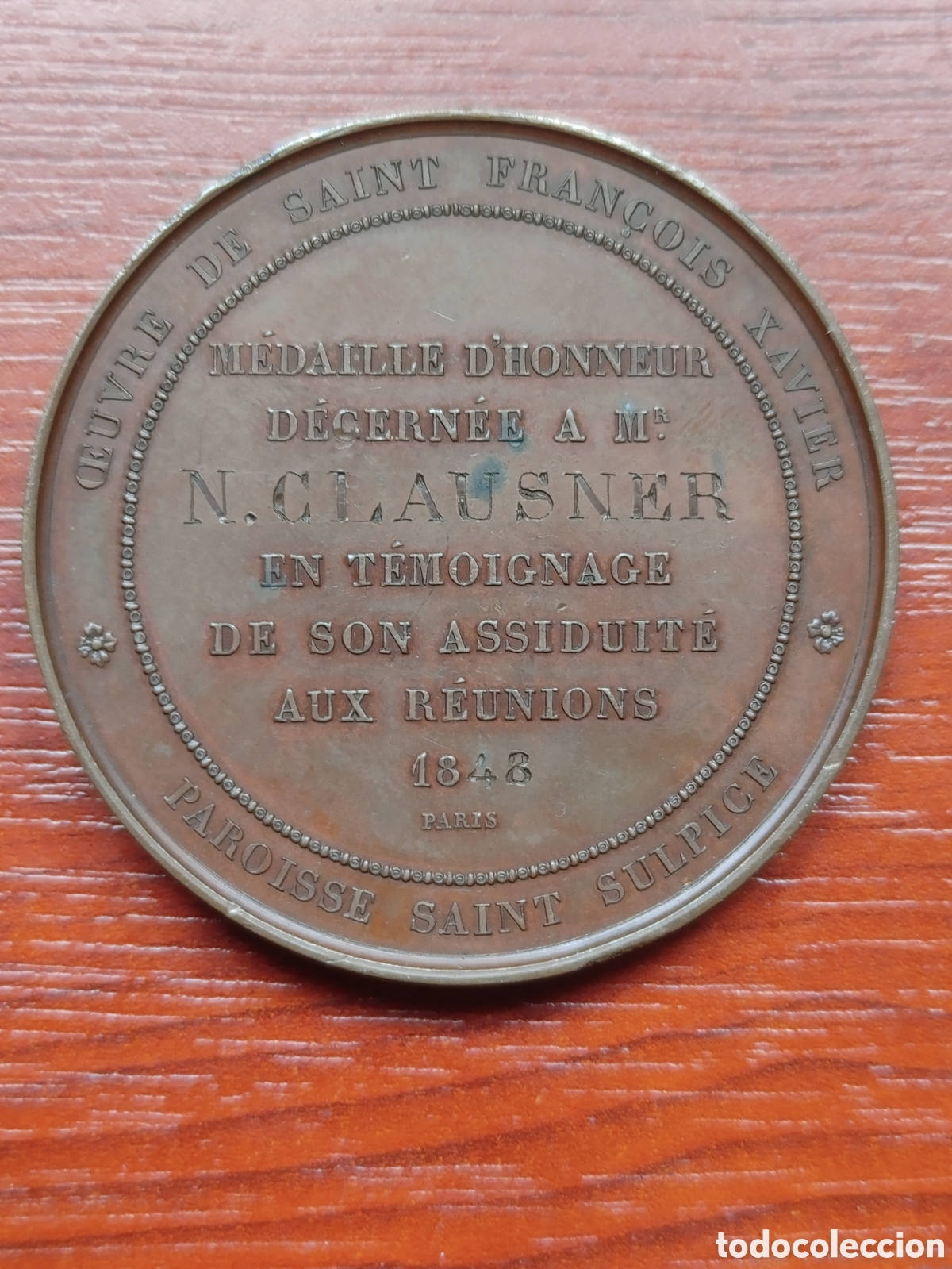 Antig&uuml;edades: Medalla en bronce. Saint Francois Xavier. - Foto 2