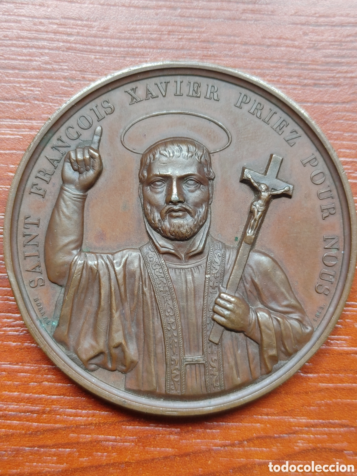 Antig&uuml;edades: Medalla en bronce. Saint Francois Xavier. - Foto 3