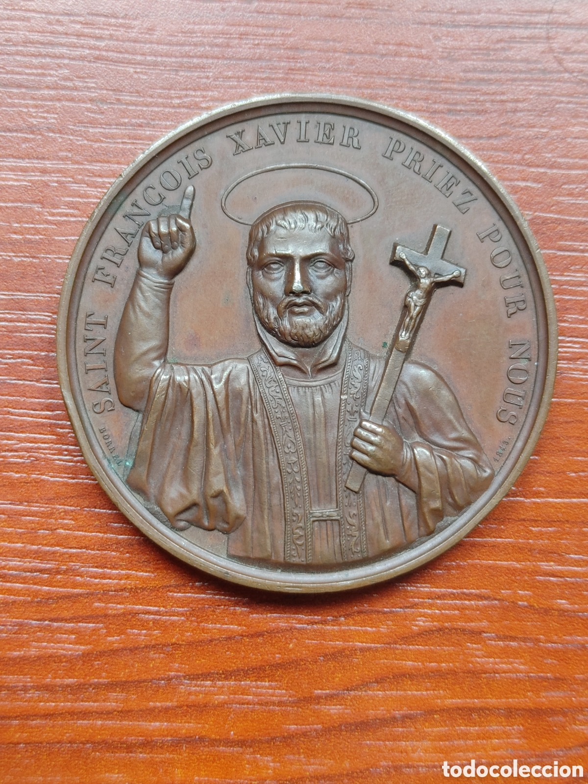 Antig&uuml;edades: Medalla en bronce. Saint Francois Xavier. - Foto 1