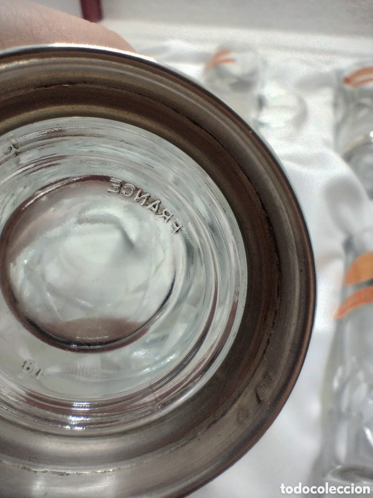 Antig&uuml;edades: Conjunto de chupitos con pi&eacute; de plata en caja original - Foto 4