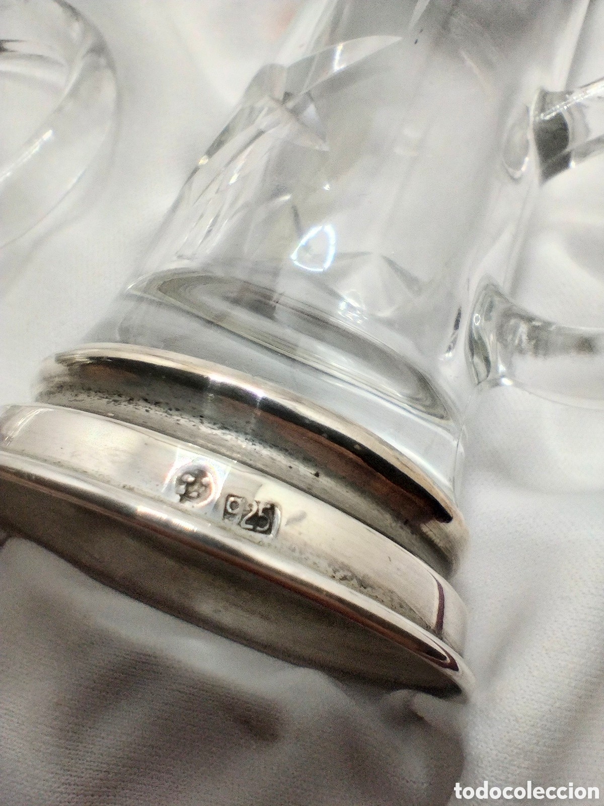 Antig&uuml;edades: Conjunto de chupitos con pi&eacute; de plata en caja original - Foto 5