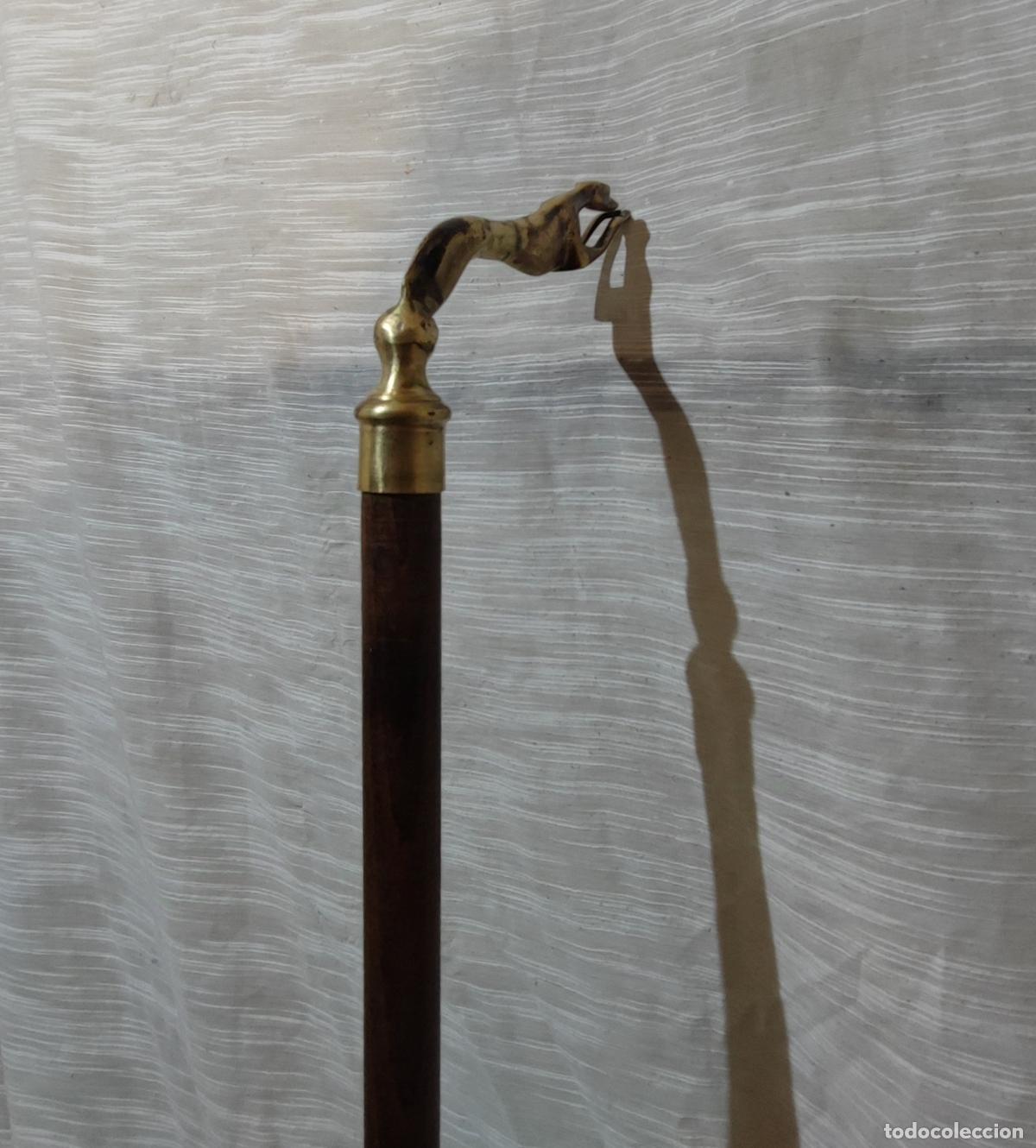 Antig&uuml;edades: EXCELENTE BASTON DE PASEO, GALGO DE BRONCE - Foto 3