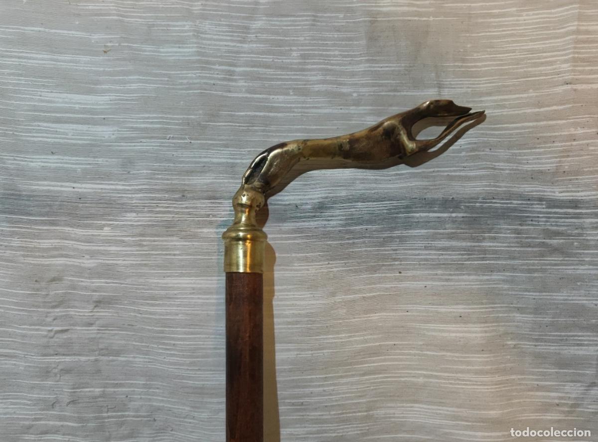Antig&uuml;edades: EXCELENTE BASTON DE PASEO, GALGO DE BRONCE - Foto 7