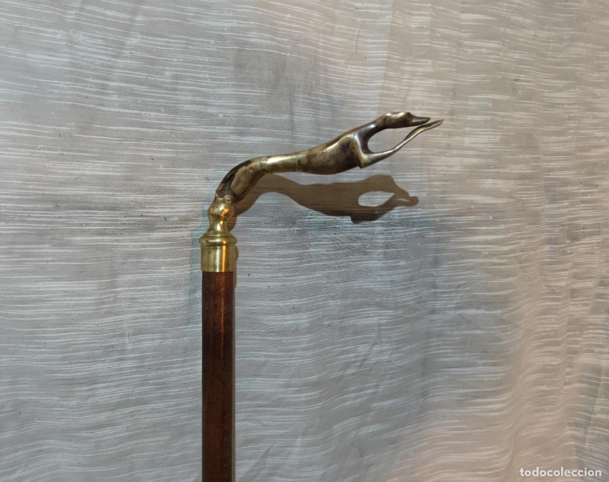 Antig&uuml;edades: EXCELENTE BASTON DE PASEO, GALGO DE BRONCE - Foto 1