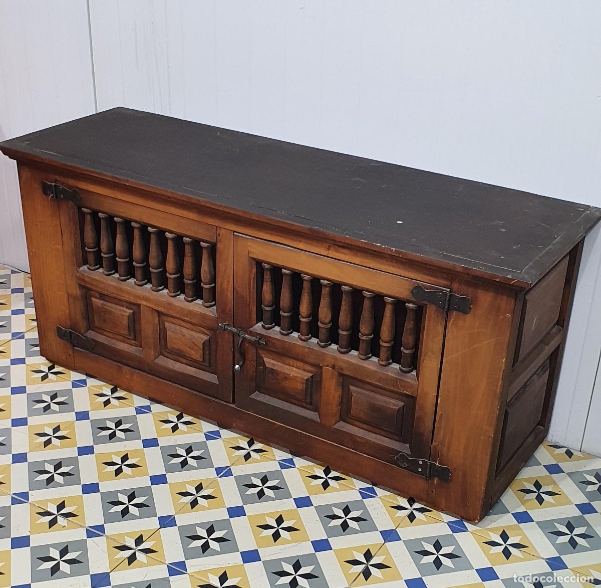 Antig&uuml;edades: Antiguo banco arca con puertas - Foto 4