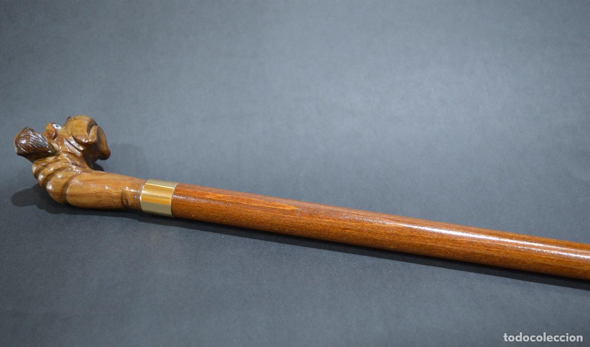 Antig&uuml;edades: ANTIGUO BASTON MANGO BOXER PERRO TALLA MADERA - Foto 7