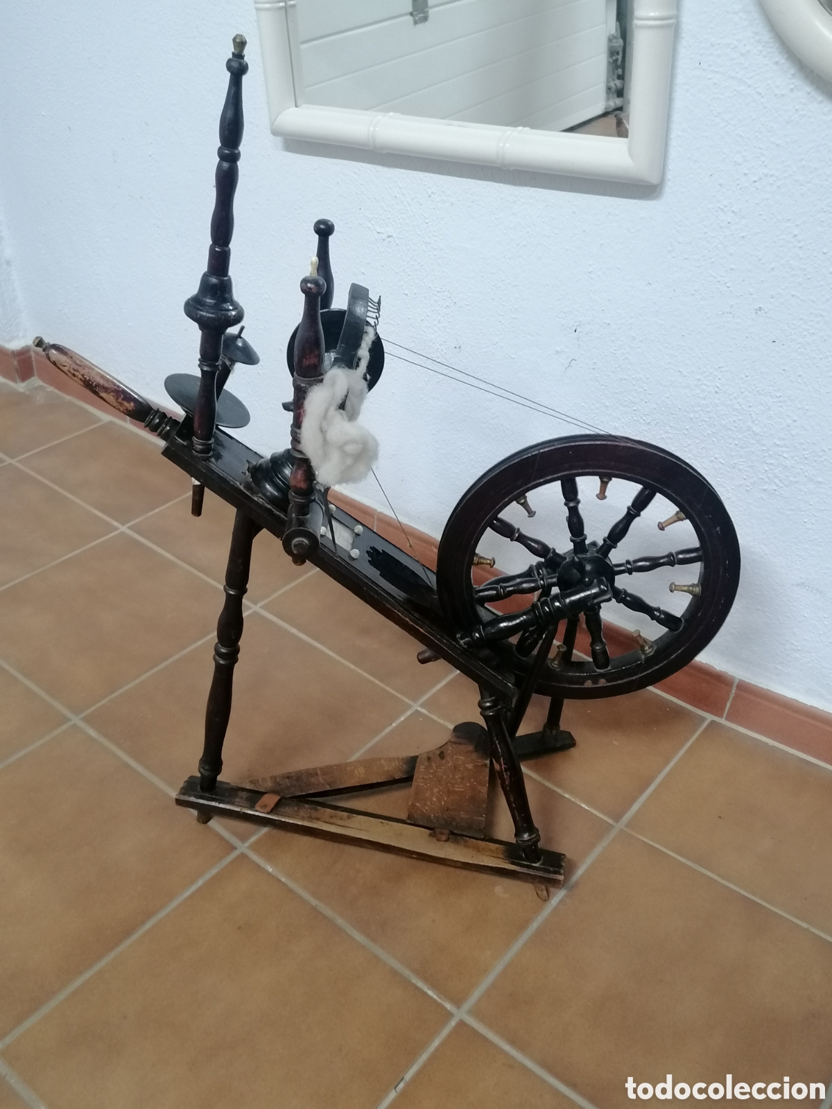 Antig&uuml;edades: Rueca antigua alemana - Foto 4