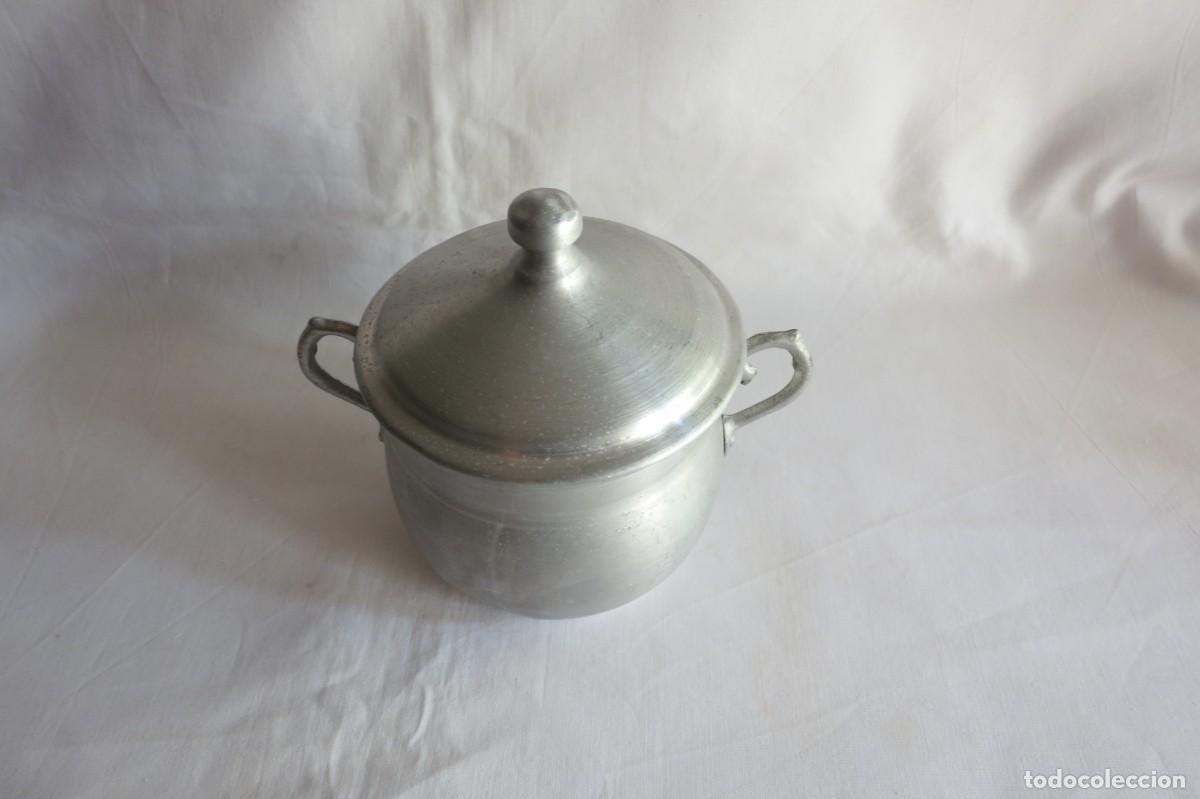 Antig&uuml;edades: azucarero de aluminio antiguo - Foto 2