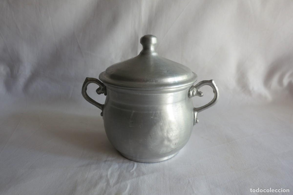Antig&uuml;edades: azucarero de aluminio antiguo - Foto 4