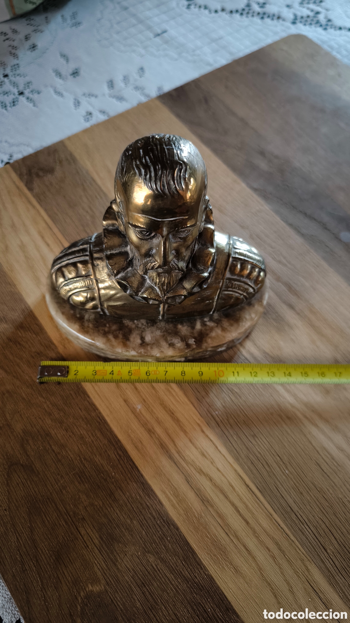 Antig&uuml;edades: Busto de bronce con peana de m&aacute;rmol - Foto 2