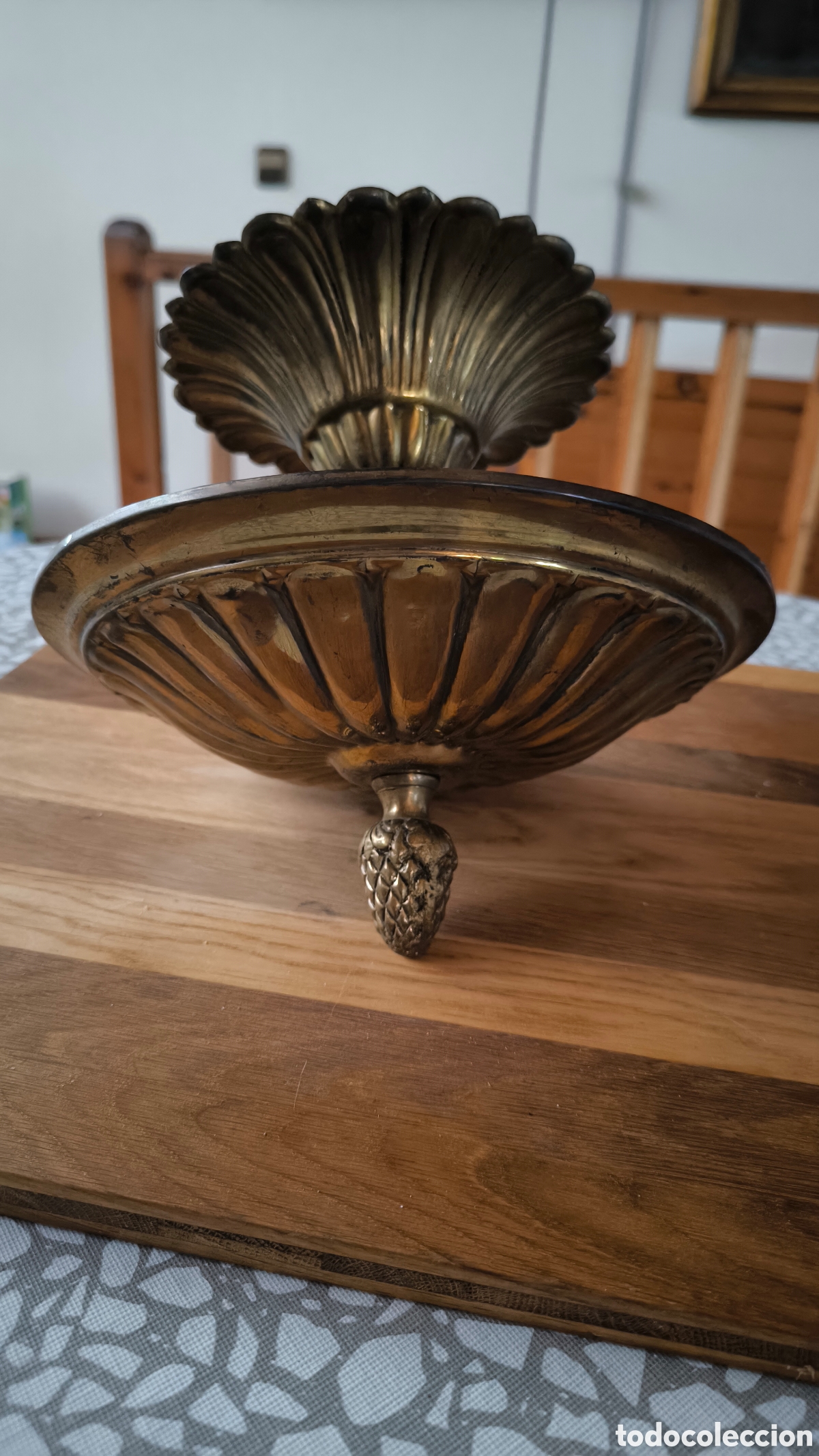 Antig&uuml;edades: L&aacute;mpara techo bronze - Foto 5