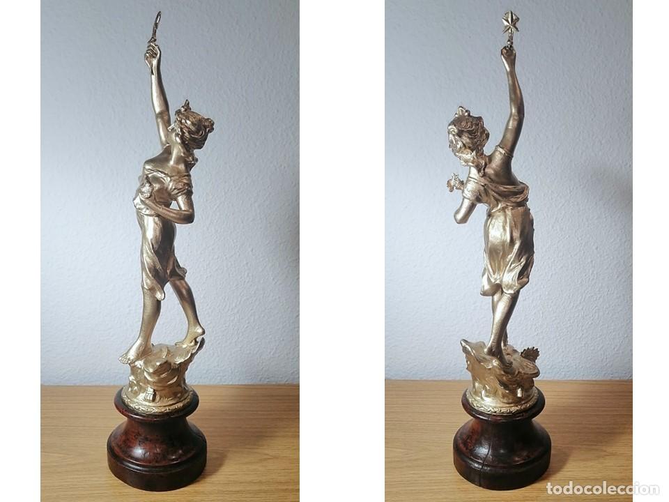 Antig&uuml;edades: FIGURA FRANCESA DE CALAMINA DORADA - Foto 2