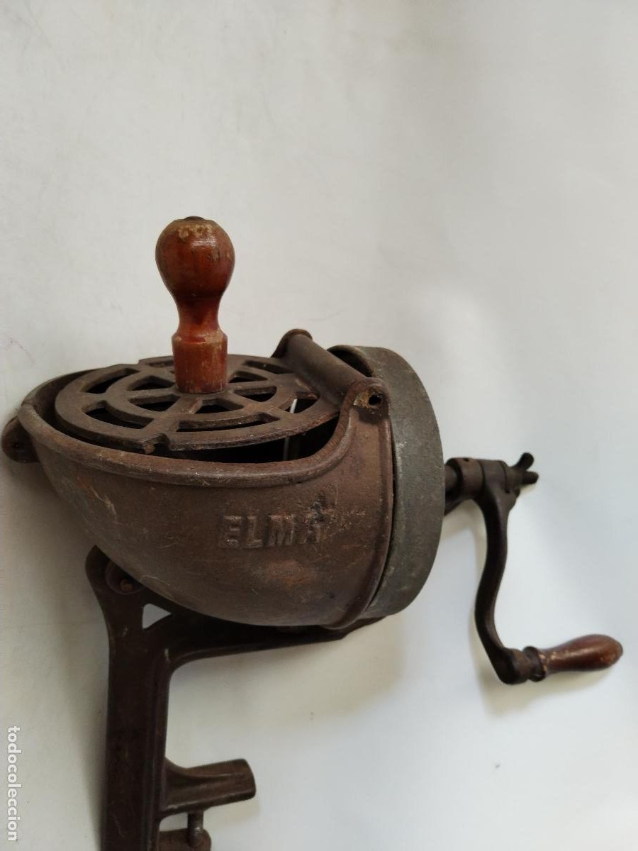 Oggetti Antichi: antiguo molinillo elma de hierro fundido