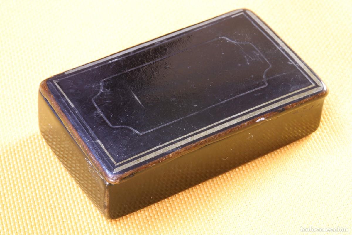 Antig&uuml;edades: Cajita rectangular negra, de madera. S.XIX Caja. Black rectangular wooden box. S.XIX - Foto 1