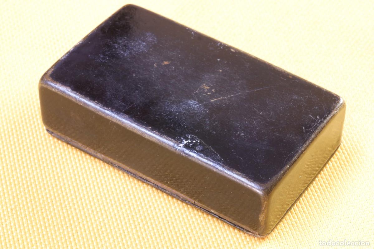 Antig&uuml;edades: Cajita rectangular negra, de madera. S.XIX Caja. Black rectangular wooden box. S.XIX - Foto 2