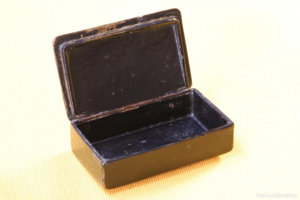 Antig&uuml;edades: Cajita rectangular negra, de madera. S.XIX Caja. Black rectangular wooden box. S.XIX - Foto 3
