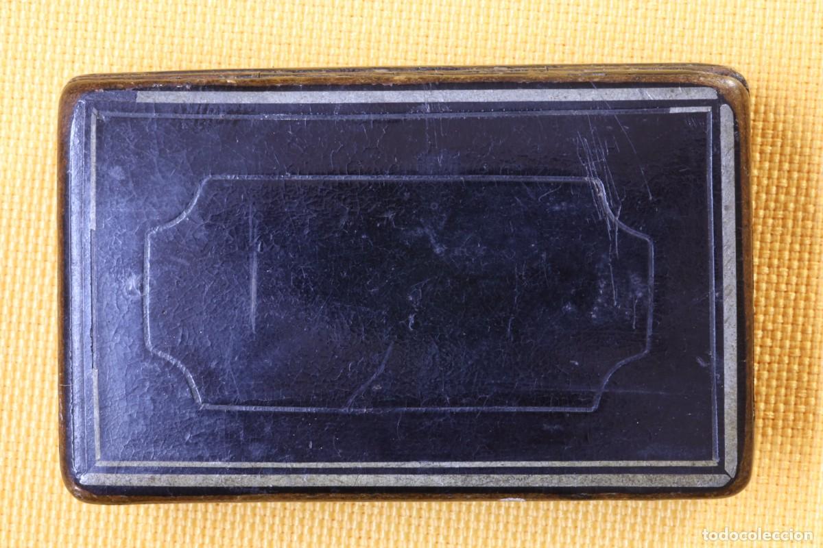 Antig&uuml;edades: Cajita rectangular negra, de madera. S.XIX Caja. Black rectangular wooden box. S.XIX - Foto 4