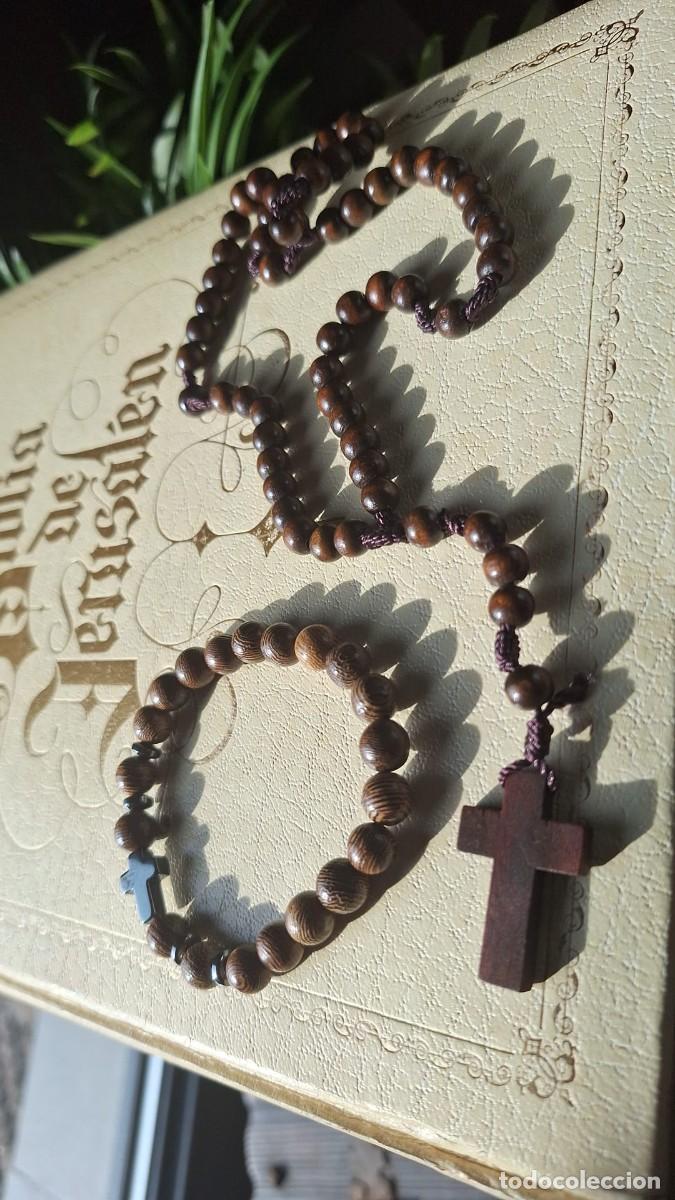 Antig&uuml;edades: Antiguo Rosario de Madera con Pulsera - Foto 1