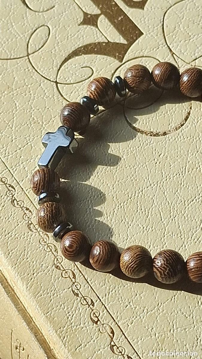 Antig&uuml;edades: Antiguo Rosario de Madera con Pulsera - Foto 2