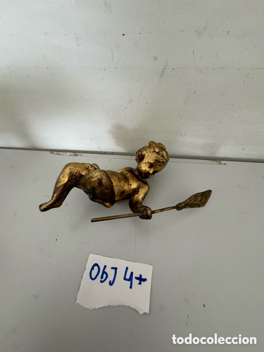 Antig&uuml;edades: &Aacute;ngel de lat&oacute;n siglo XIX - Foto 1