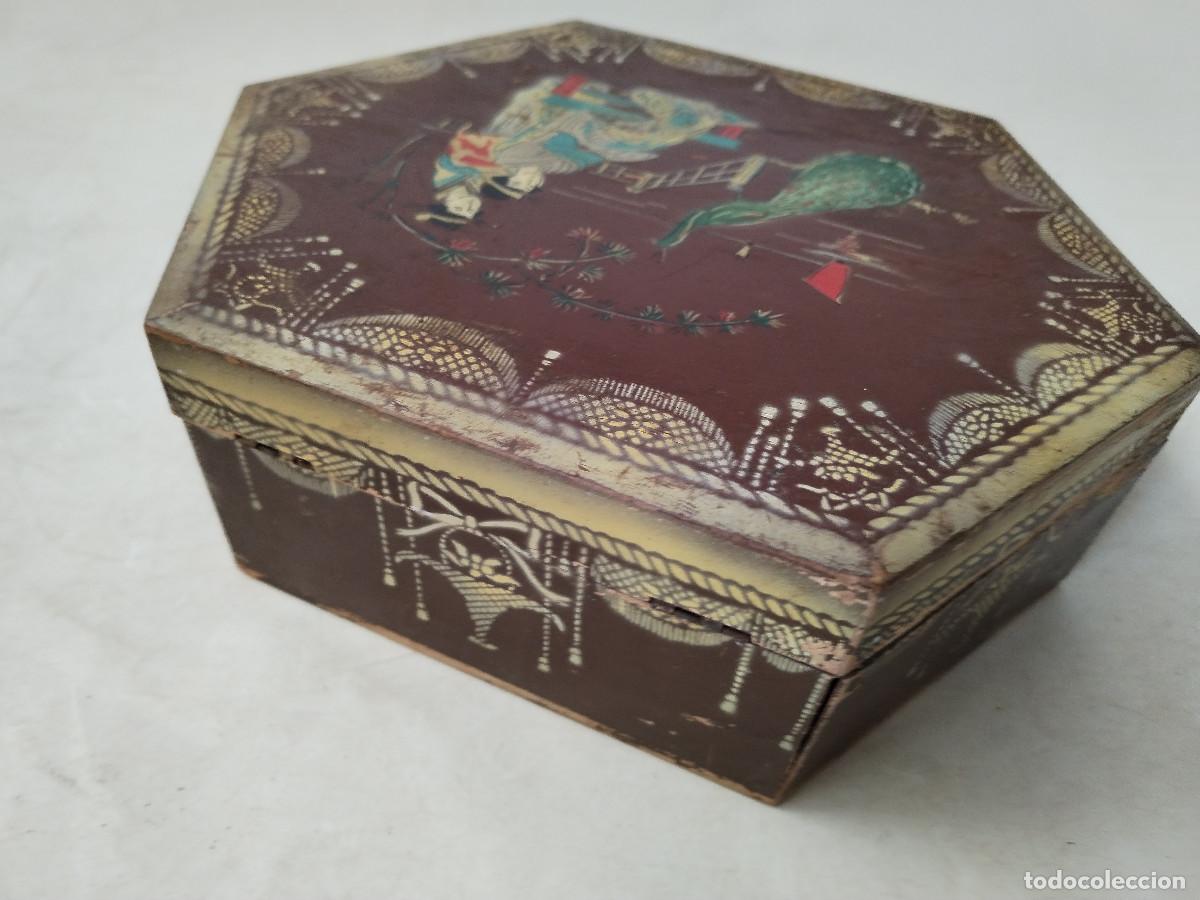 Antig&uuml;edades: caja antigua exagonal la estrella - Foto 6